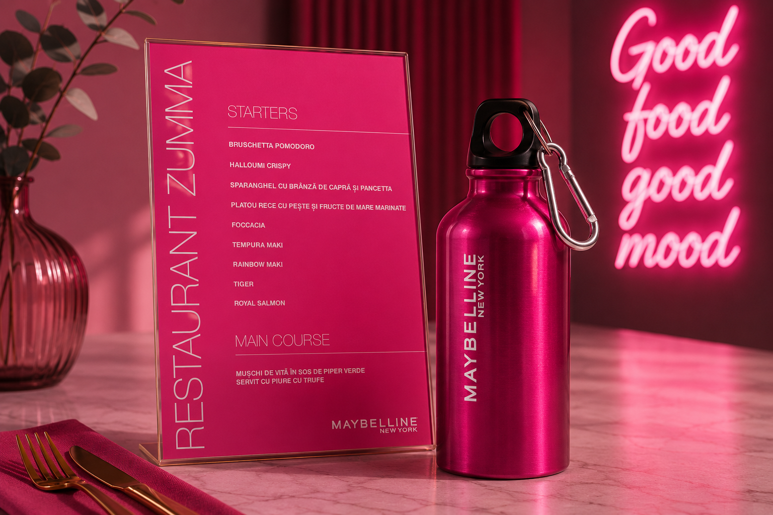 Maybelline event menu and takeaway